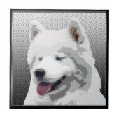 Samoyed keramische tegel tegeltje (Voorkant)