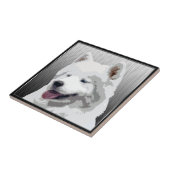 Samoyed keramische tegel tegeltje (Zijkant)