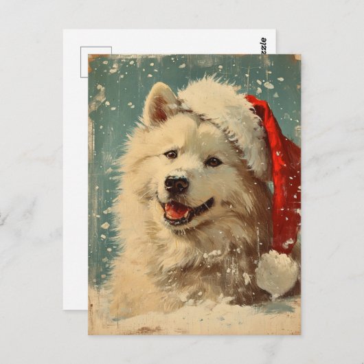 Samoyed kerst briefkaart (Voorkant / Achterkant)