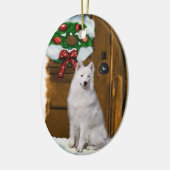 Samoyed Kerst Cadeaus Ornament (Links)