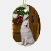 Samoyed Kerst Cadeaus Ornament (Achterkant)