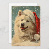 Samoyed kerst feestdagenkaart (Voorkant / Achterkant)