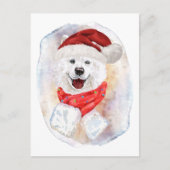 Samoyed kerstcadeaus voor honden feestdagenkaart (Voorkant)