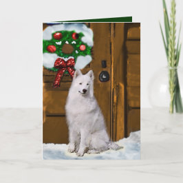 Samoyed kerstcadeautjes feestdagen kaart