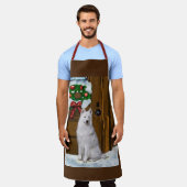 Samoyed kerstcadeautjes schort (Gedragen)