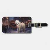 Samoyed Kerstfeest Seizoen Bagagelabel (Voorkant horizontaal)