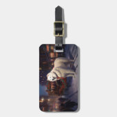 Samoyed Kerstfeest Seizoen Bagagelabel (Voorkant verticaal)