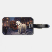 Samoyed Kerstfeest Seizoen Bagagelabel (Achterkant horizontaal)