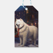 Samoyed Kerstfeest Seizoen Cadeaulabel (Achterkant)