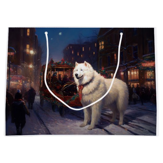 Samoyed Kerstfeest Seizoen Groot Cadeauzakje (Voorkant)