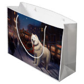 Samoyed Kerstfeest Seizoen Groot Cadeauzakje (Achterkant Gekanteld)