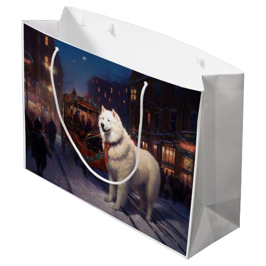 Samoyed Kerstfeest Seizoen Groot Cadeauzakje (Achterkant Gekanteld)