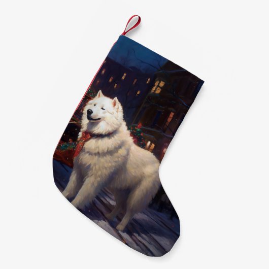 Samoyed Kerstfeest Seizoen Kleine Kerstsok (Voorkant (Hangend))