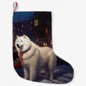 Samoyed Kerstfeest Seizoen Kleine Kerstsok (Voorkant)