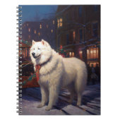 Samoyed Kerstfeest Seizoen Notitieboek (Voorkant)