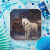 Samoyed Kerstfeest Seizoen Papieren Bordje (Feest)