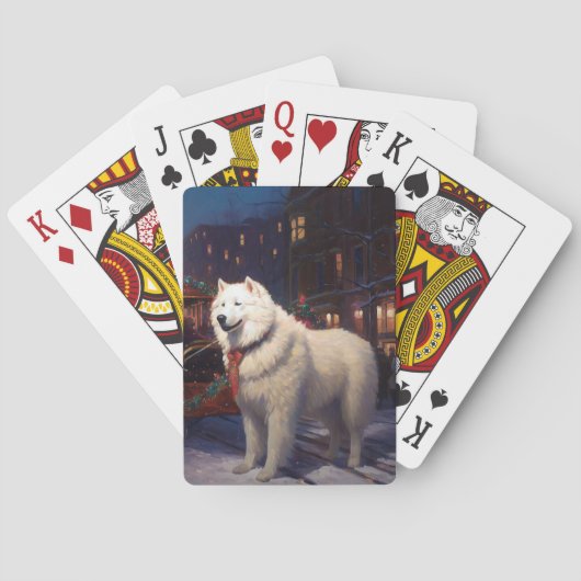 Samoyed Kerstfeest Seizoen Pokerkaarten (Achterkant)