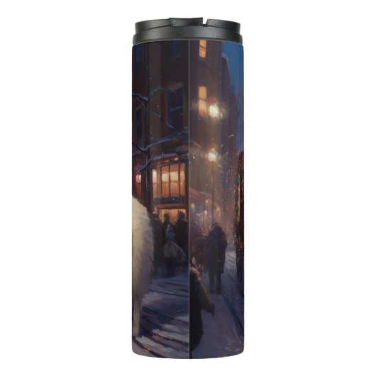 Samoyed Kerstfeest Seizoen Thermosbeker (Achterkant)