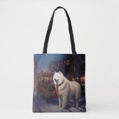 Samoyed Kerstfeest Seizoen Tote Bag (Voorkant)