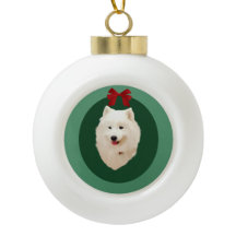 Samoyed kerstfeestdag-versiering; niet ondertekend