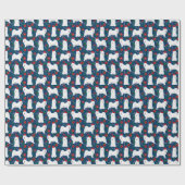 Samoyed kerstFloral Cadeaupapier (Vlak)