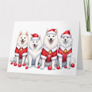 Samoyed Kerstjurk Kerstman Hoed Kaart
