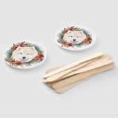 Samoyed Kerstkrans Feestelijke Pup Handwaaier (Niet-gemonteerd)