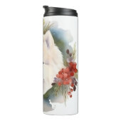 Samoyed Kerstkrans Feestelijke Pup Thermosbeker (Geroteerd rechts)