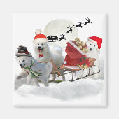 Samoyed Kerstmagenten Magneet (Voorkant)