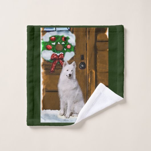 Samoyed Kerstmis Bad Handdoek (Wasdoekje)