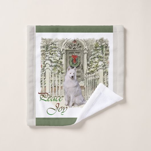Samoyed Kerstmis Bad Handdoek (Wasdoekje)