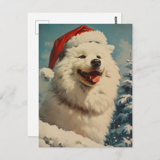 Samoyed Kerstmis Briefkaart (Voorkant / Achterkant)