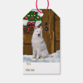 Samoyed Kerstmis Cadeaulabel (Voorkant)