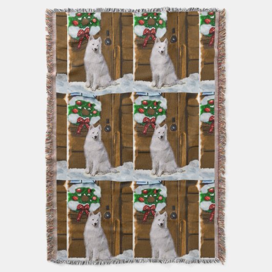 Samoyed Kerstmis Deken (Voorkant Verticaal)