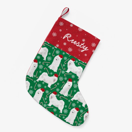 Samoyed Kerstmis Dog Holiday Stocking Kleine Kerstsok (Voorkant (Hangend))
