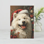 Samoyed Kerstmis Feestdagenkaart (Staand voorkant)