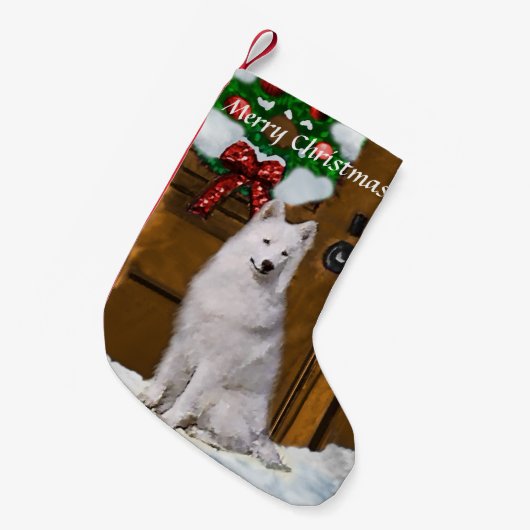 Samoyed Kerstmis Kleine Kerstsok (Voorkant (Hangend))