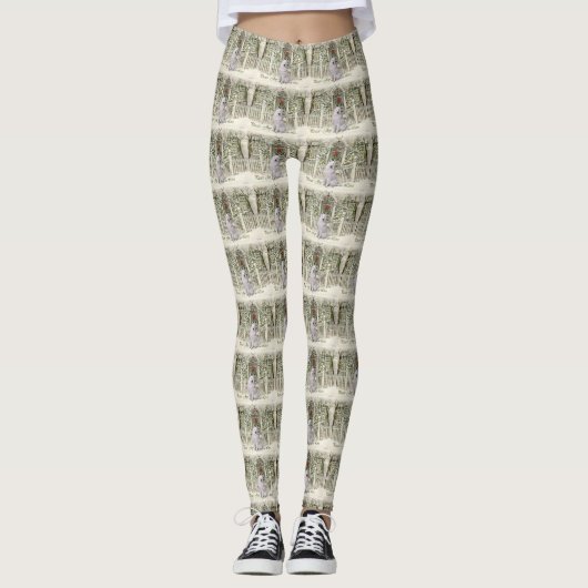 Samoyed Kerstmis Leggings (Voorkant)