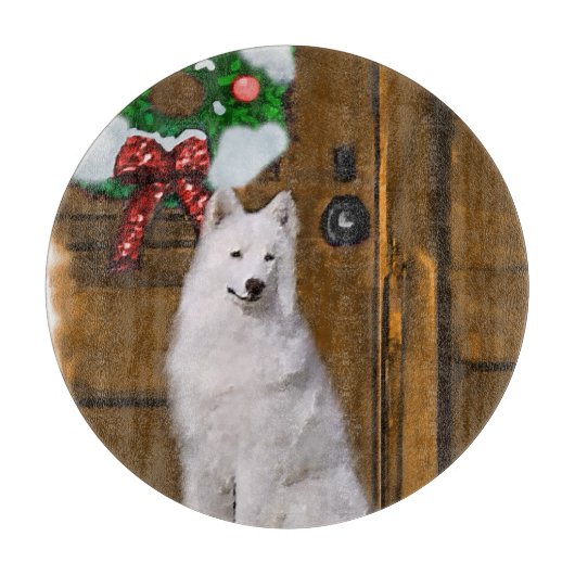 Samoyed Kerstmis Snijplank (Voorkant)