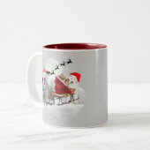 Samoyed Kerstmis Tweekleurige Koffiemok (Voorkant links)