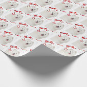 Samoyed kerstpapier cadeaupapier (Hoek)