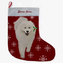Samoyed kerststaart 2 partijen PERSONALIZE Grote Kerstsok