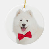 Samoyed kerstversiering keramisch ornament (Voorkant)