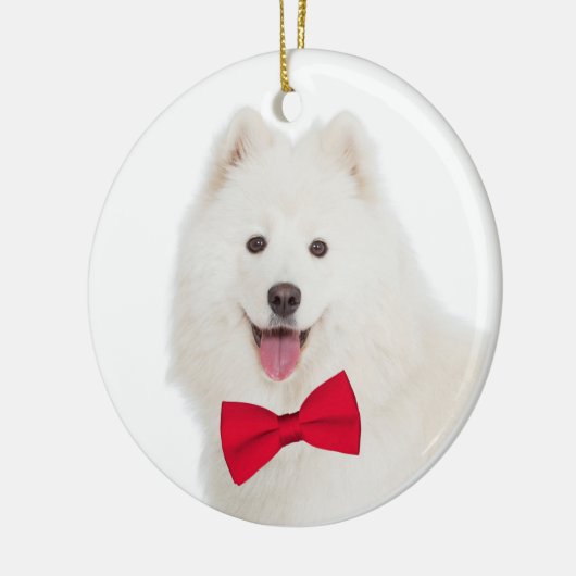 Samoyed kerstversiering keramisch ornament (Links)