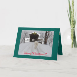 Samoyed kerstWenskaart, 7 x 5 inch Feestdagen Kaart