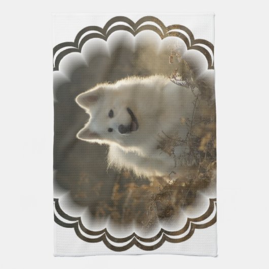 Samoyed Kitchen Towel Theedoek (Verticaal)