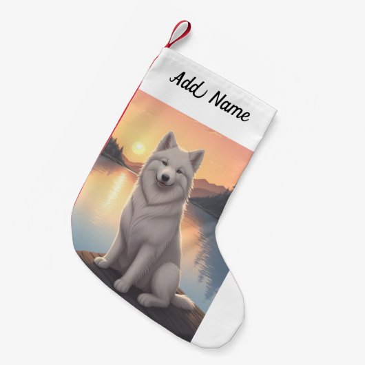 Samoyed Kleine Kerstsok (Voorkant (Hangend))