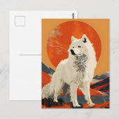 Samoyed kunst briefkaart (Voorkant / Achterkant)