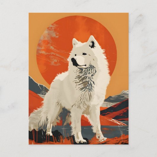 Samoyed kunst briefkaart (Voorkant)