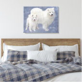 Samoyed kunst verpakt canvas 24x18" (Insitu (Slaapkamer))